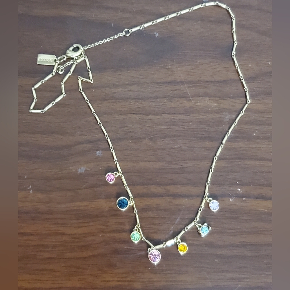 Coach Gold Necklace with Colorful Charms Like New - Picture 10 of 10